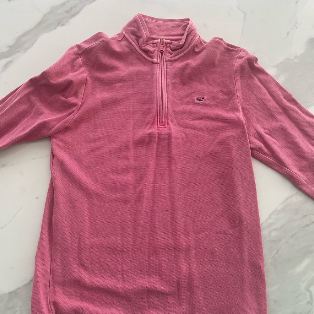 Vineyard Vines Nantucket Red/Pink 1/4 zip pullover